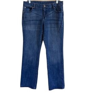 Gap Premium Curvy Straight Denim Stretch Women's Jeans 14/32 Tinted Dark Wash